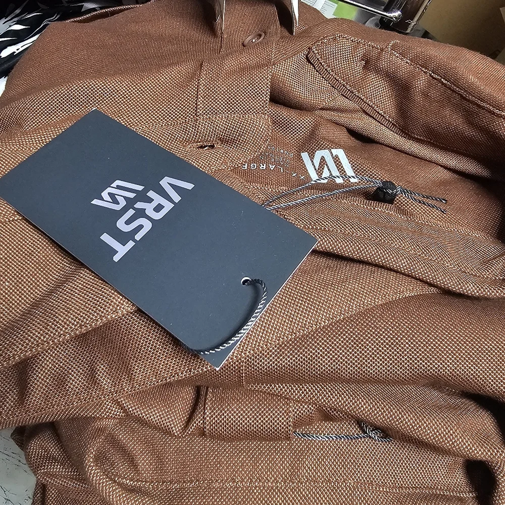 VRST Men's Long Sleeve Button Down Shirt Men's Brown Long Sleeve Shirt - Picture 11 of 11